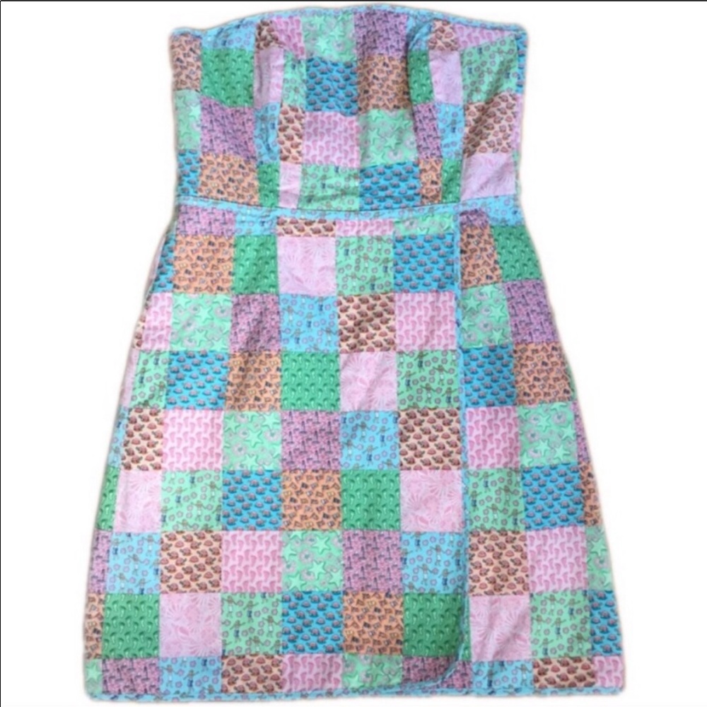 Vineyard Vines Strapless Patchwork Dress - Picture 1 of 4